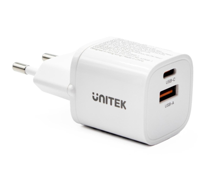 Ładowarka i akumulator UNITEK Ładowarka sieciowa 33W - USB-C, USB-A P1125AWH01-EU